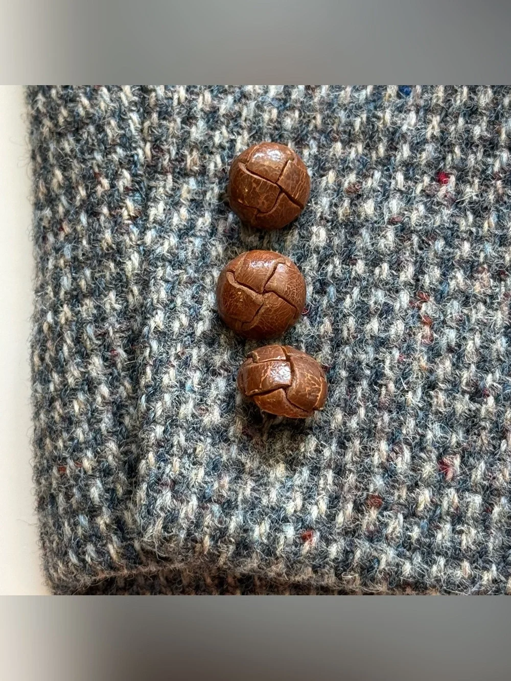 Vintage Harris Tweed Men’s 44R Scottish Wool Sport Coat Grey USA Made In 80s